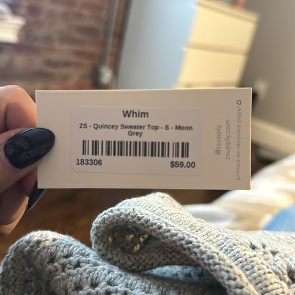 Z supply Quincey sweater top, size small, color: moon grey - Picture 3 of 3